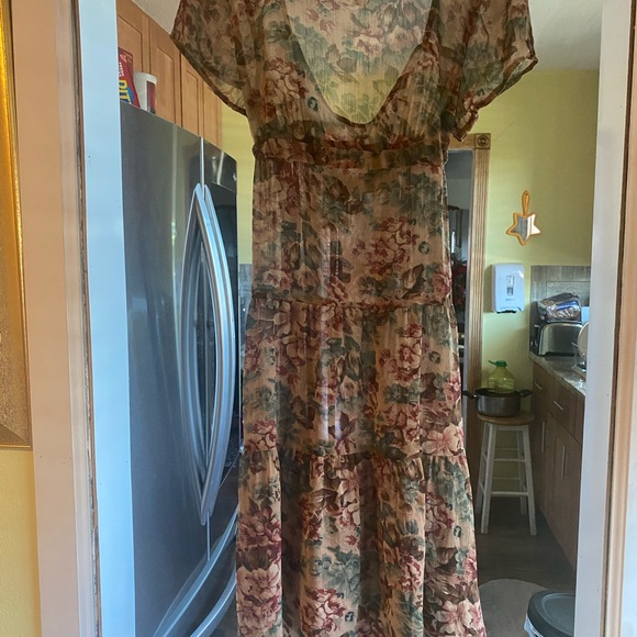 Summer Dress, size medium multicolors, - Picture 3 of 6